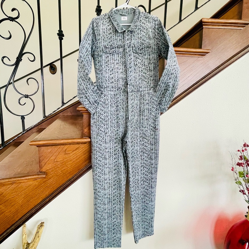 WASH LAB Snake Print Cotton Denim Flight Suit
 
BLACK MAMBA,  Size Medium NWOT